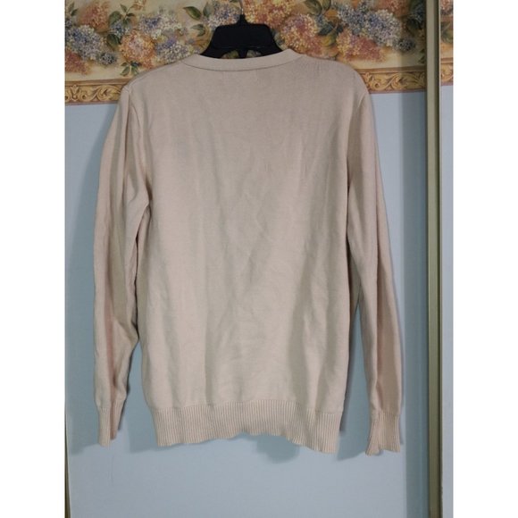 Campure XXL Beige Casual Comfort Button Down Cardigan Boho Minimalist Sweater - Picture 4 of 4